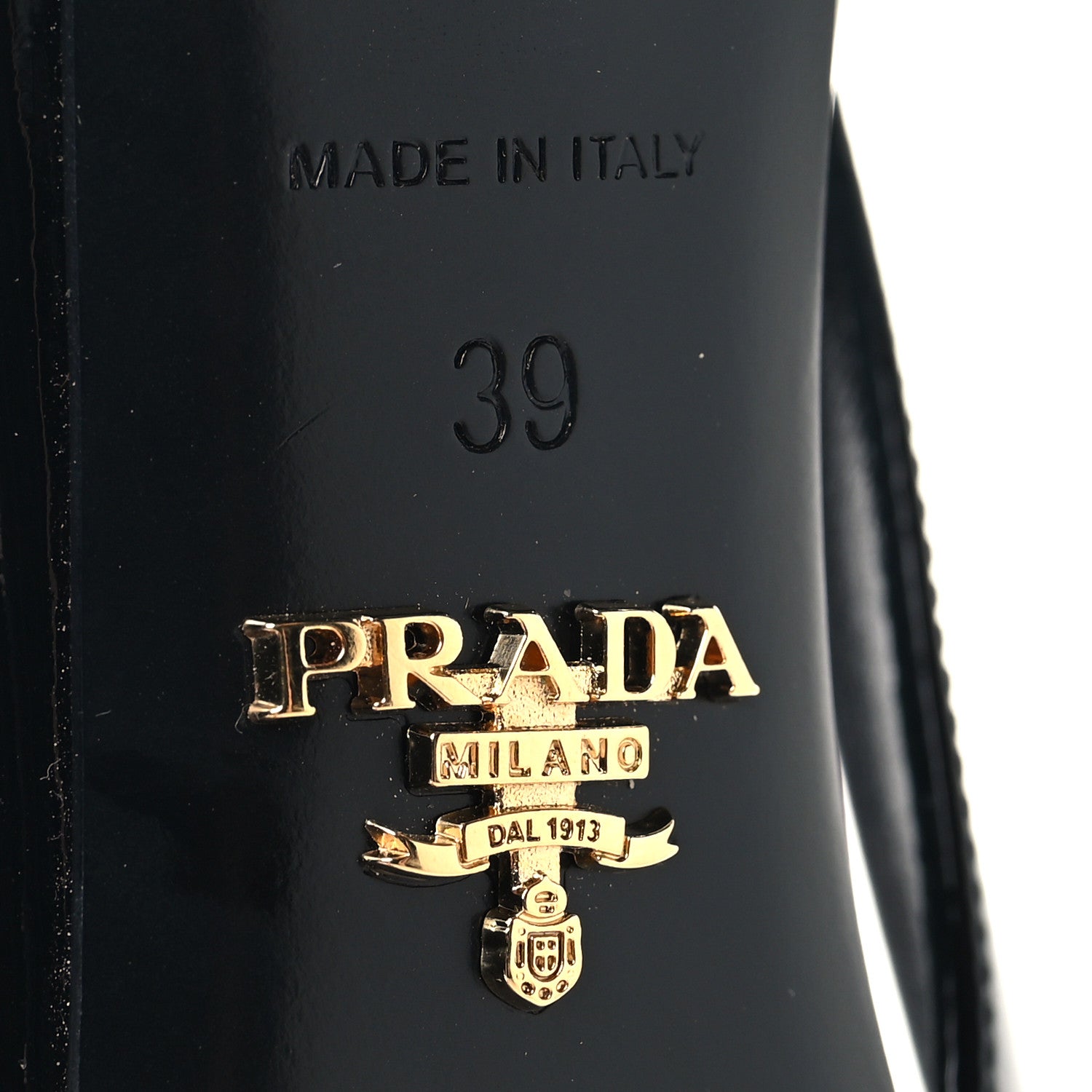 Prada Vernice Crystal Bow Slingback Pumps 39 Black 7 of 9