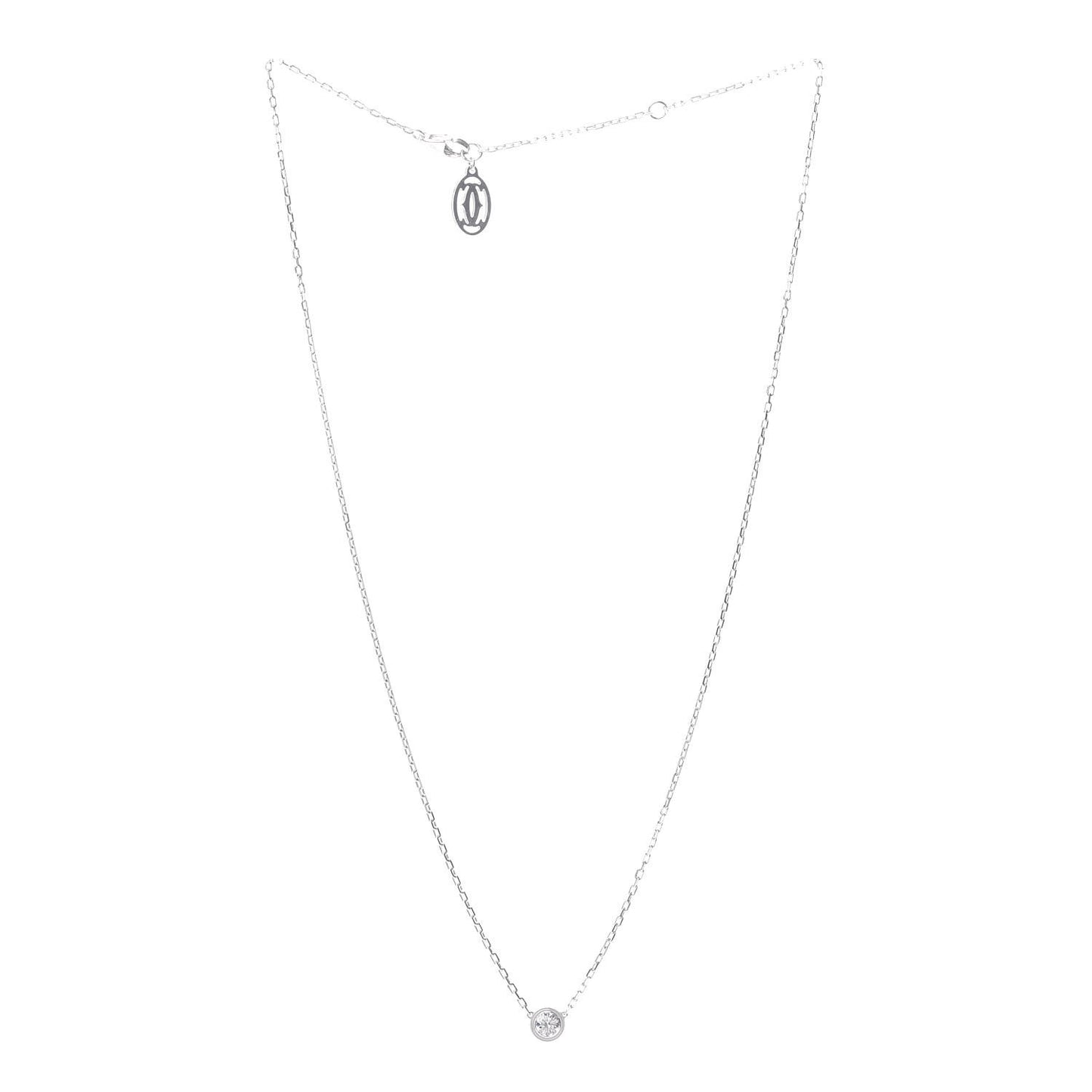 18K White Gold Diamond LM D'Amour Pendant Necklace