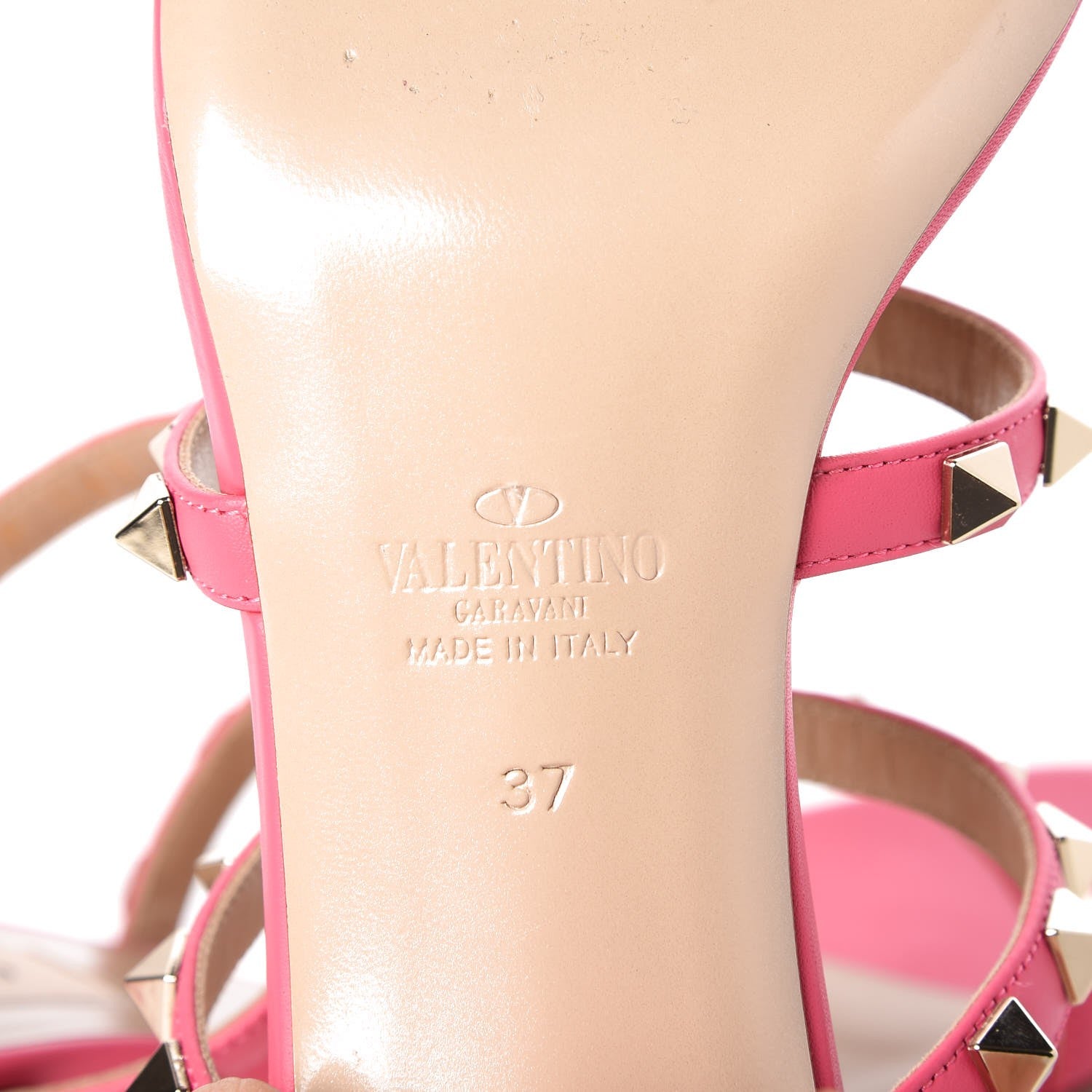 Valentino Garavani Calfskin Rockstud 60mm Caged Slide Sandals Sandals 37 Shadow Pink 6 of 9