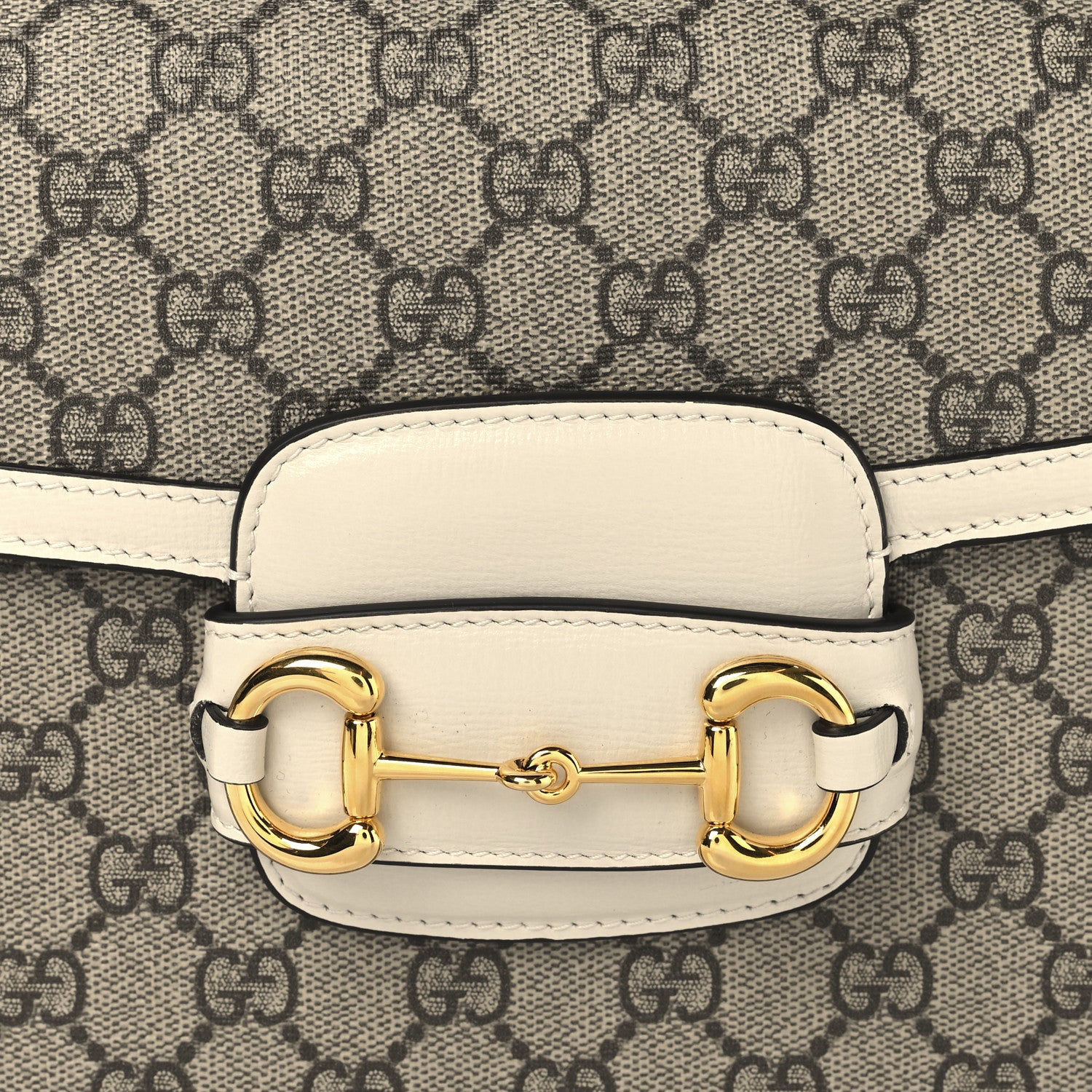 Gucci GG Supreme Monogram Horsebit 1955 Shoulder Bag Beige Mystic White 7 of 9