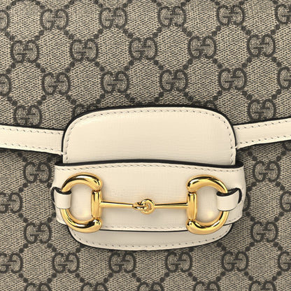 Gucci GG Supreme Monogram Horsebit 1955 Shoulder Bag Beige Mystic White 7 of 9