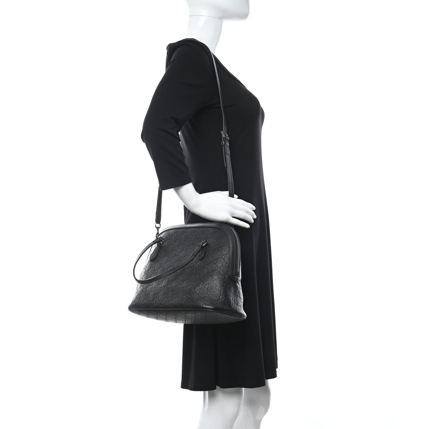 Guccissima Medium Dome Bag Black
