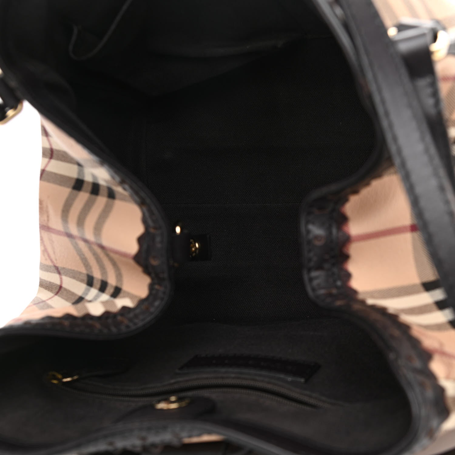 Burberry Haymarket Check Medium Brogue Tassel Tote 4 of 17