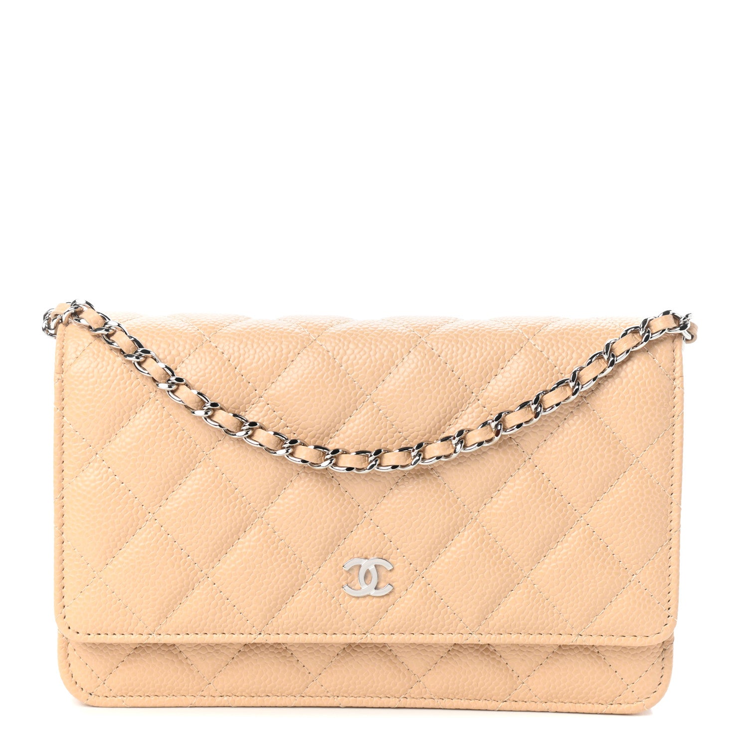 Chanel Caviar Quilted Wallet On Chain WOC Beige 1 of 11