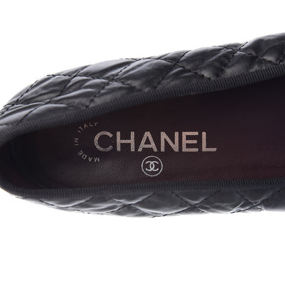 Chanel Aged Calfskin Quilted Cap Toe Ballerina Flats 41 Black 6 of 12