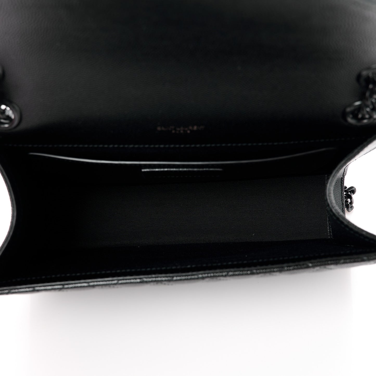 Grain De Poudre Textured Mixed Matelasse Triquilt Medium Monogram Monochrome Satchel Black