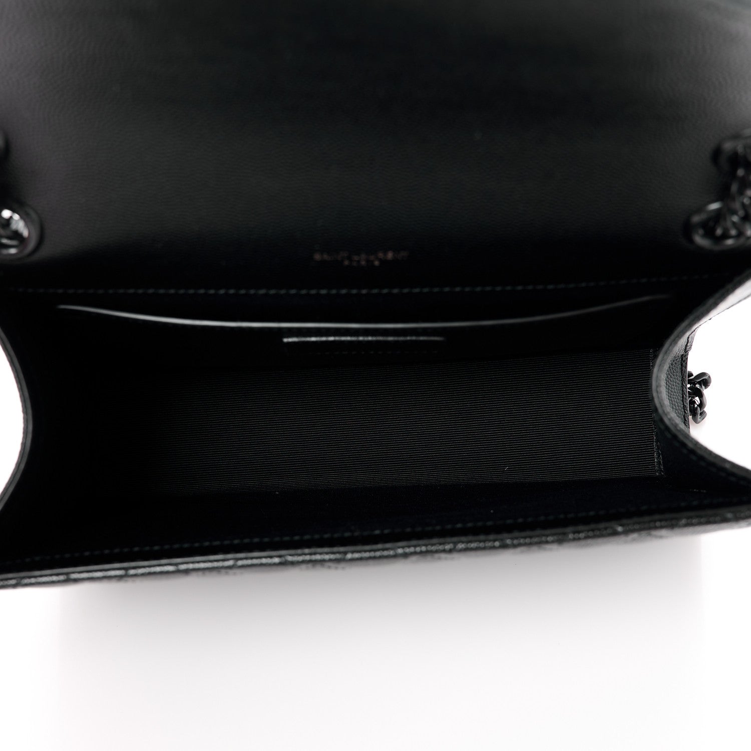 Saint Laurent Grain De Poudre Textured Mixed Matelasse Triquilt Medium Monogram Monochrome Satchel Black 5 of 11