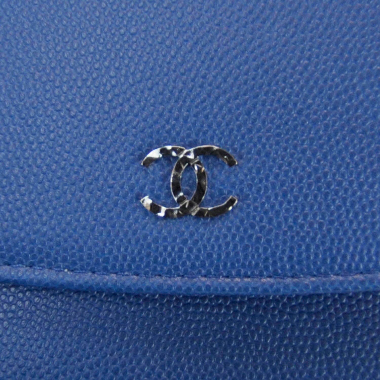Chanel Caviar Wallet on Chain WOC Blue 6 of 6