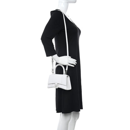 Balenciaga Shiny Box Calfskin Strass Hourglass Top Handle Bag XS White 2 of 10