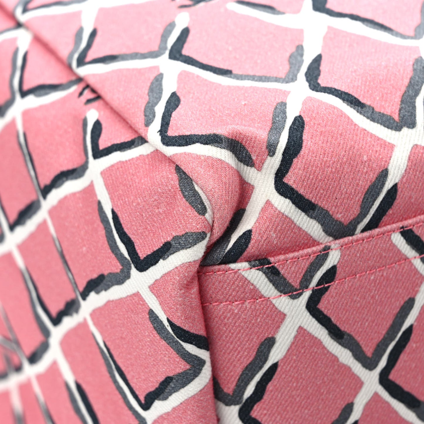 Canvas Printed Airline Drawstring Bag Pink