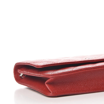 Chanel Caviar Quilted Wallet on Chain WOC Red 9 of 12