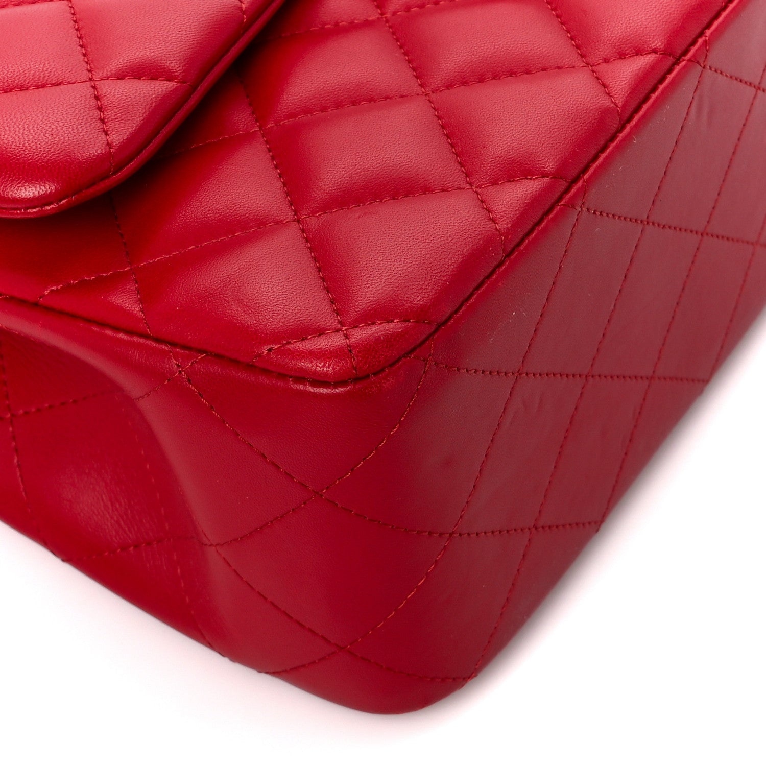 Chanel Lambskin Quilted Jumbo Double Flap Red 10 of 11