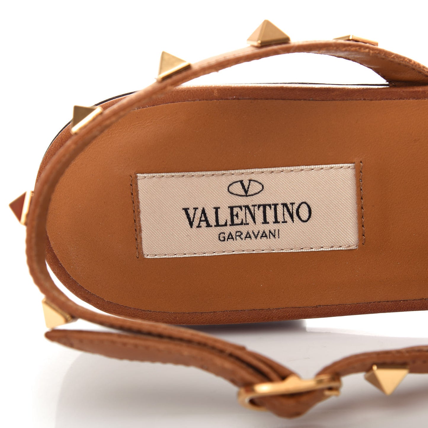 Raffia Calfskin Rockstud Slingback Flats 40 Naturale