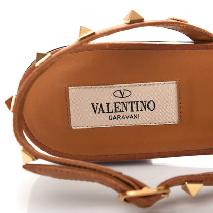 Valentino Garavani Raffia Calfskin Rockstud Slingback Flats 40 Naturale 9 of 12