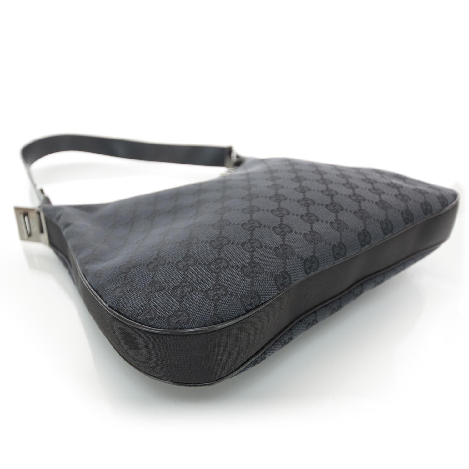 Gucci Monogram Canvas Messenger Bag Black 4 of 8