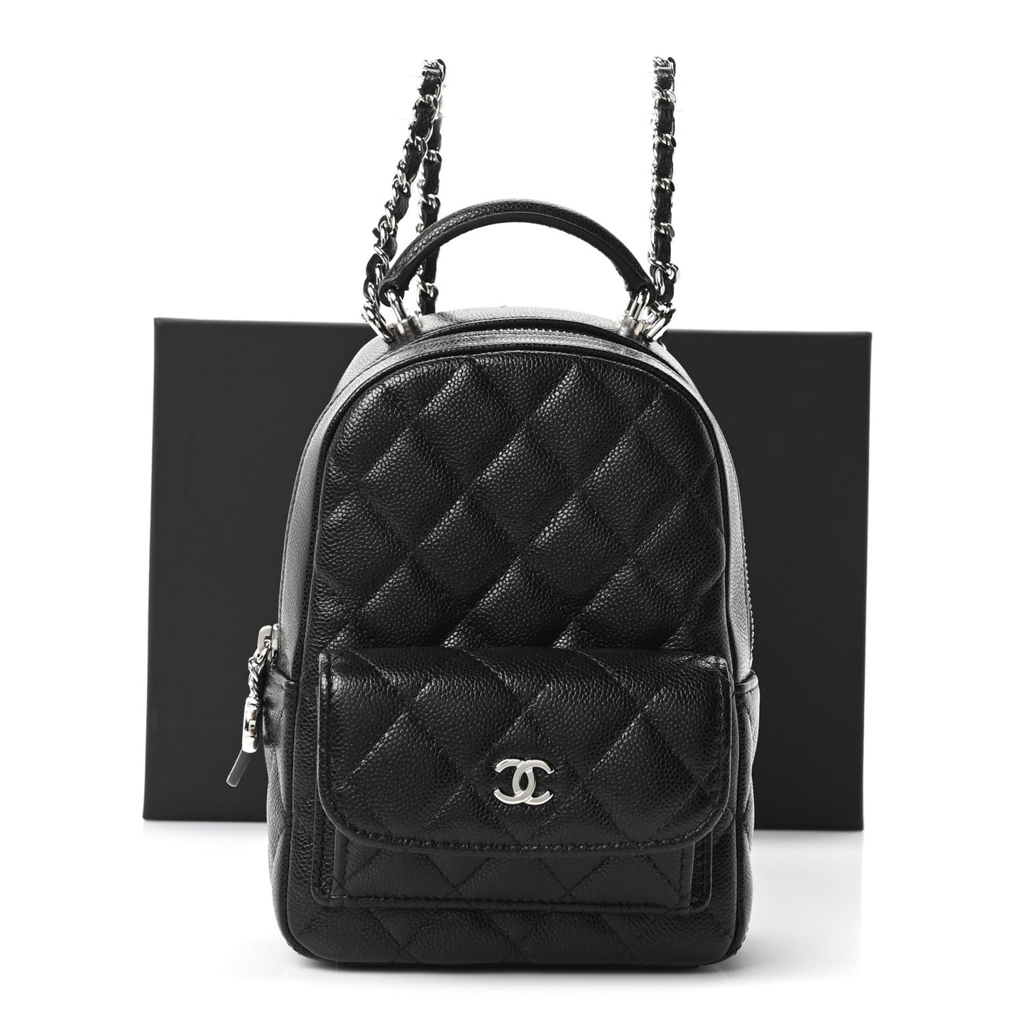 Caviar Quilted CC Mini Classic Backpack Black