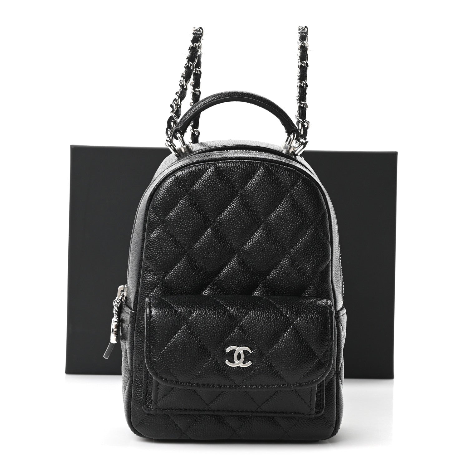 Chanel Caviar Quilted CC Mini Classic Backpack Black 10 of 10