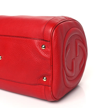 Gucci Pebbled Calfskin Medium Soho Boston Red 10 of 11