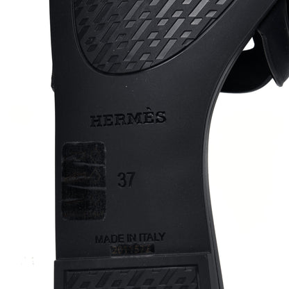 Hermes Rubber Aloha Sandals 37 Black 8 of 9