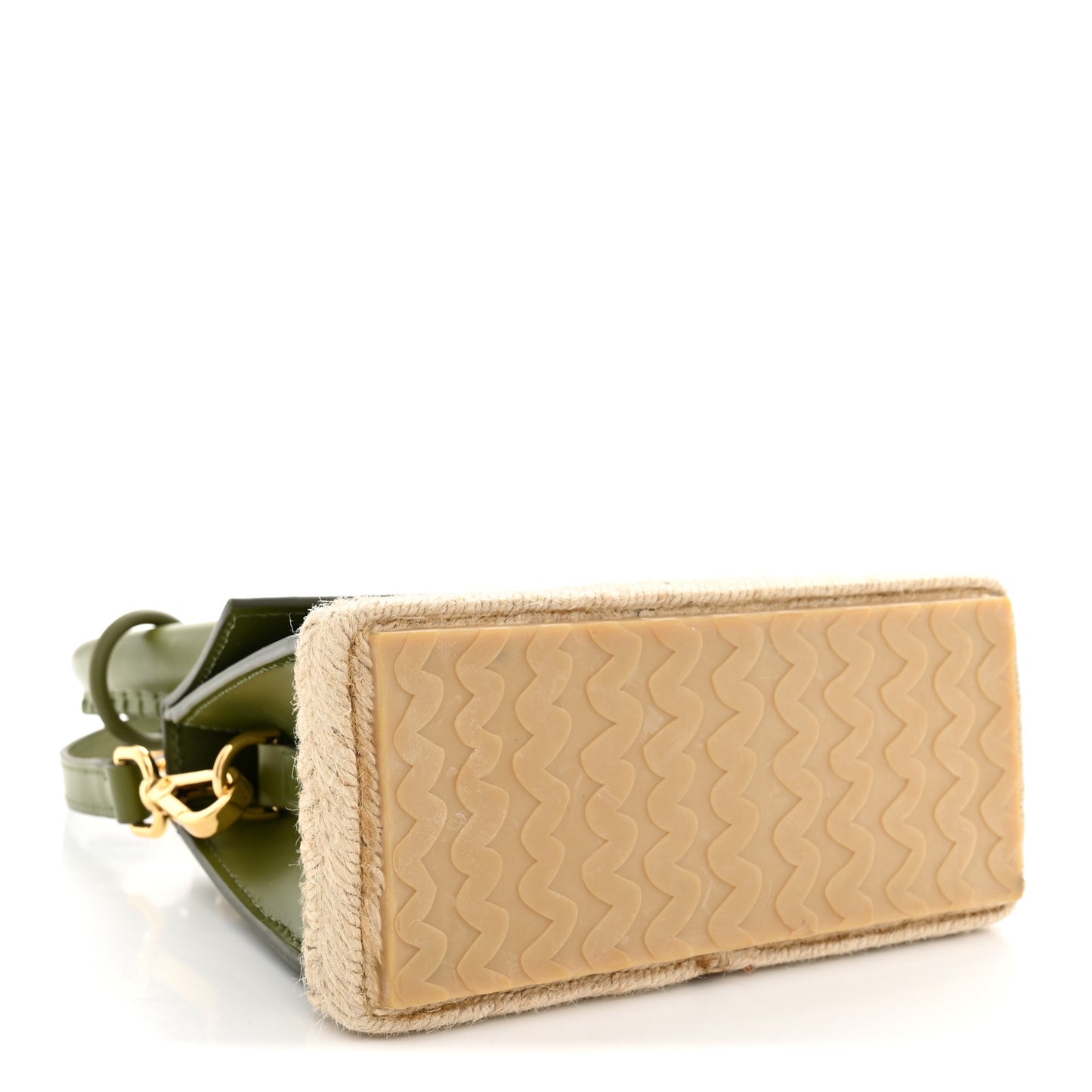 Smooth Calfskin Raffia Le Chiquito Moyen Corado Khaki