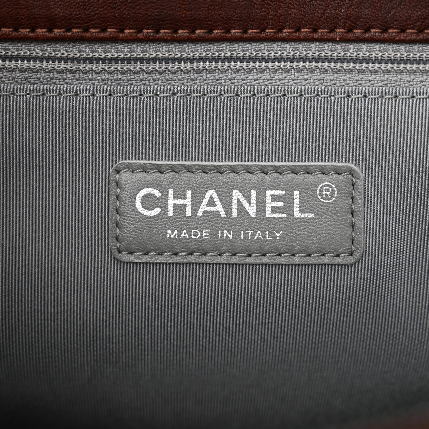 Washed Lambskin Quilted Chain Around Maxi Flap Dark Brown