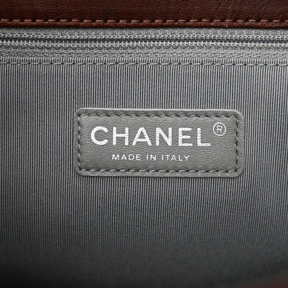 Chanel Washed Lambskin Quilted Chain Around Maxi Flap Dark Brown 7 of 10