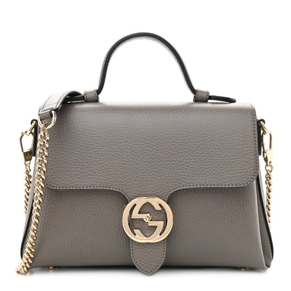 Gucci Dollar Calfskin Interlocking G Top Handle Shoulder Bag Loess 1 of 7
