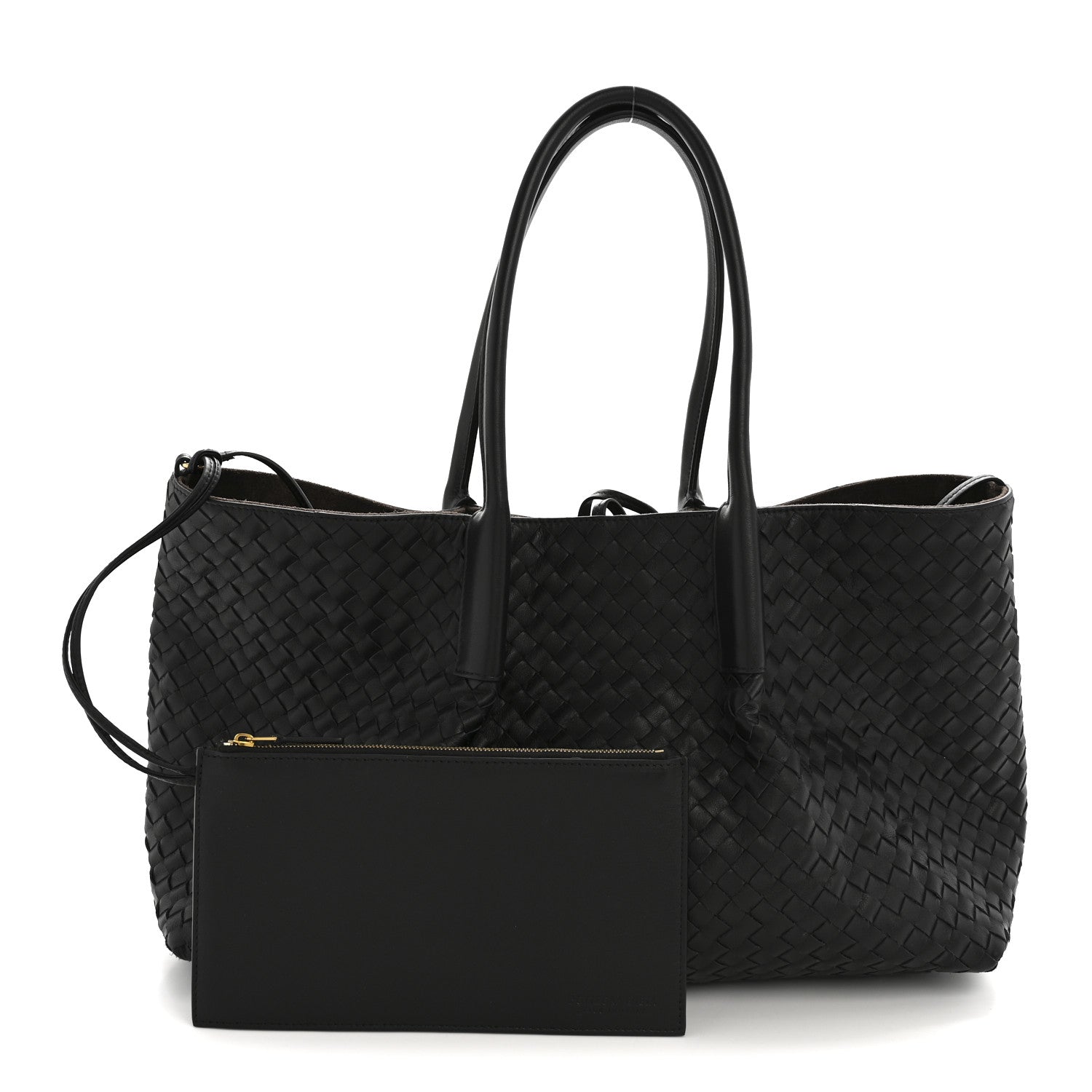 Bottega Veneta Calfskin Intrecciato Pinacoteca Reversible Tote Black Fondant 3 of 11