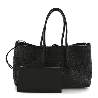 Bottega Veneta Calfskin Intrecciato Pinacoteca Reversible Tote Black Fondant 3 of 11