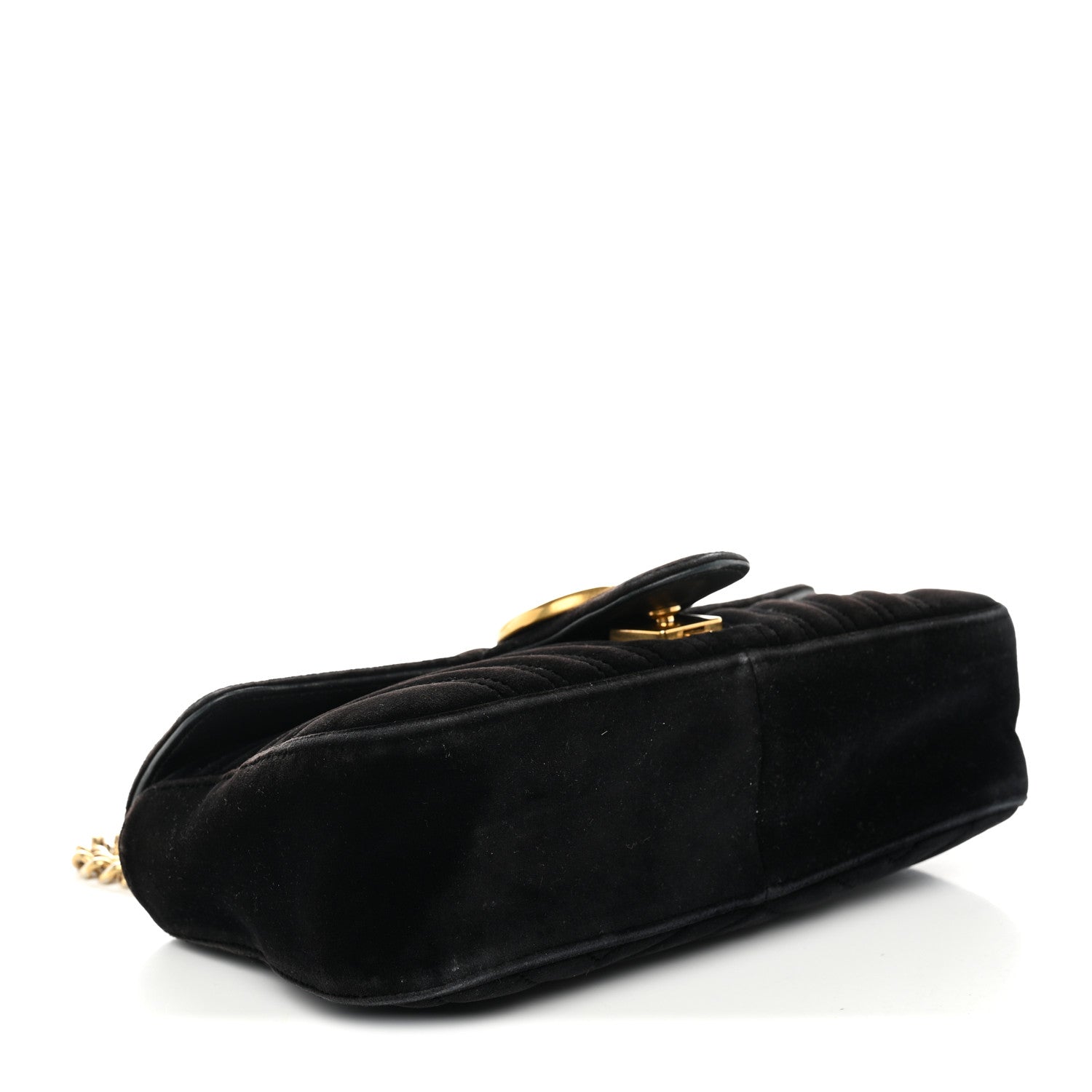 Gucci Velvet Matelasse Mini GG Marmont Shoulder Bag Black 4 of 12