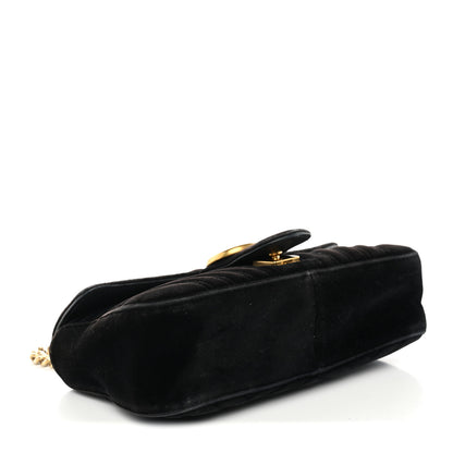 Gucci Velvet Matelasse Mini GG Marmont Shoulder Bag Black 4 of 12