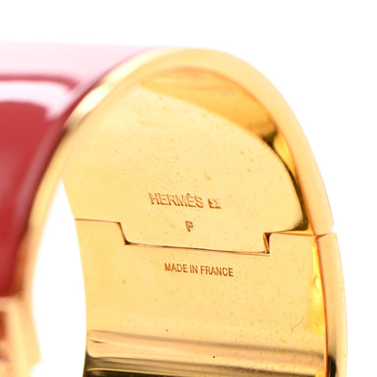 Hermes Enamel Extra Wide Clic Clac H Bracelet PM Rouge Corail 4 of 4