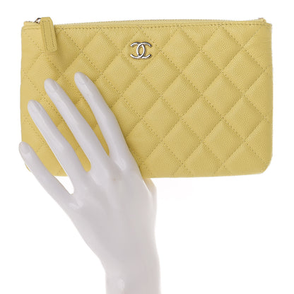 Chanel Caviar Quilted Small Pouch Light Yellow 2 of 10