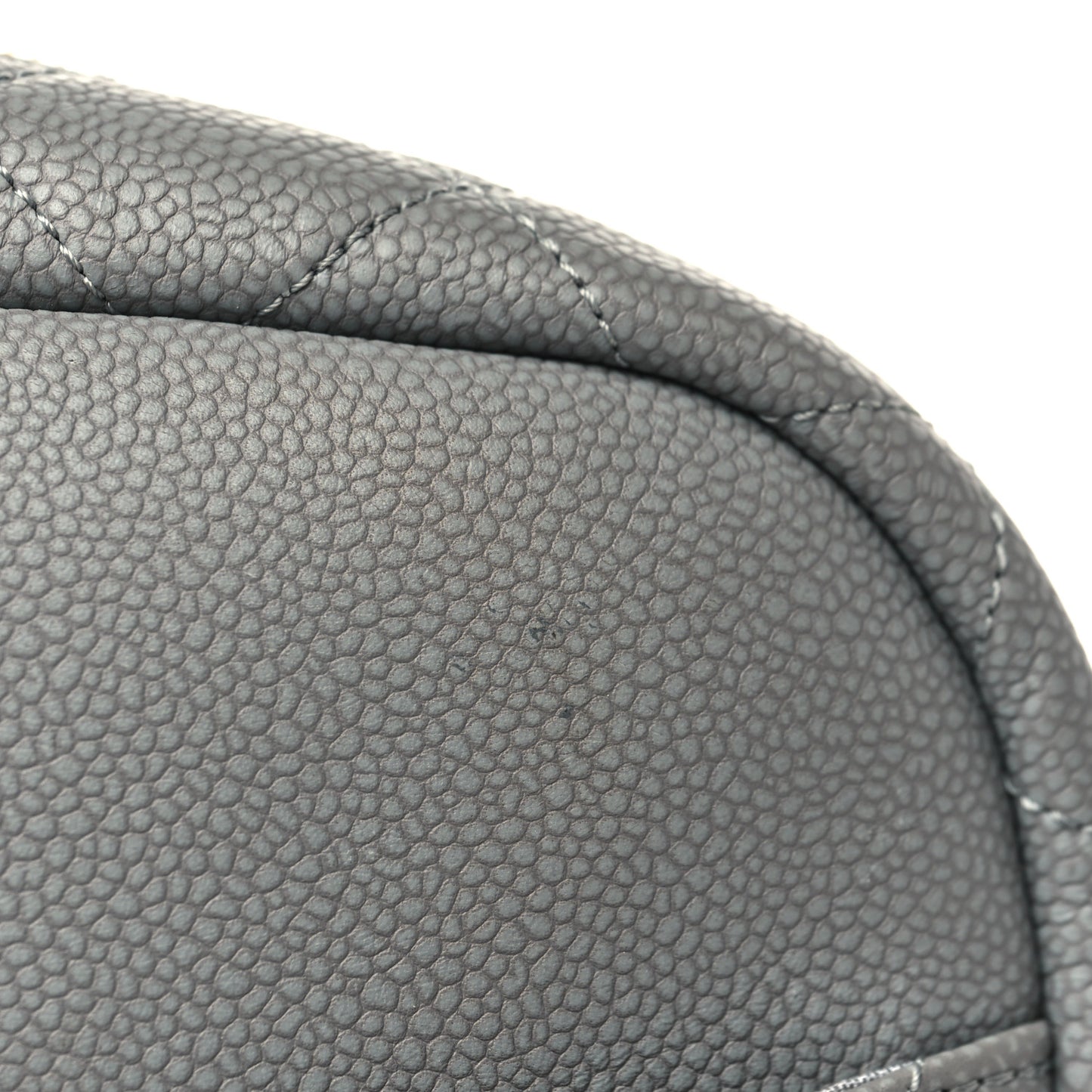 Caviar Quilted Large Coco Tassel Camera Case Grey