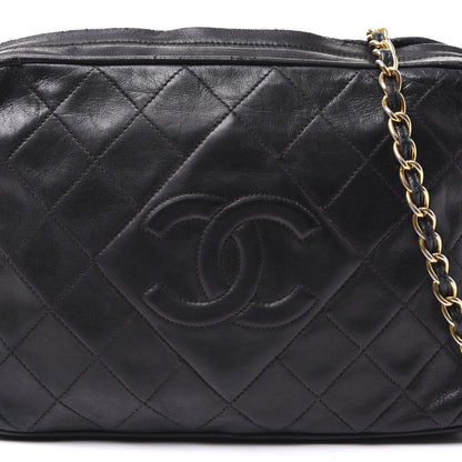 Chanel Lambskin Quilted CC Tassel Camera Case Black 7 of 13