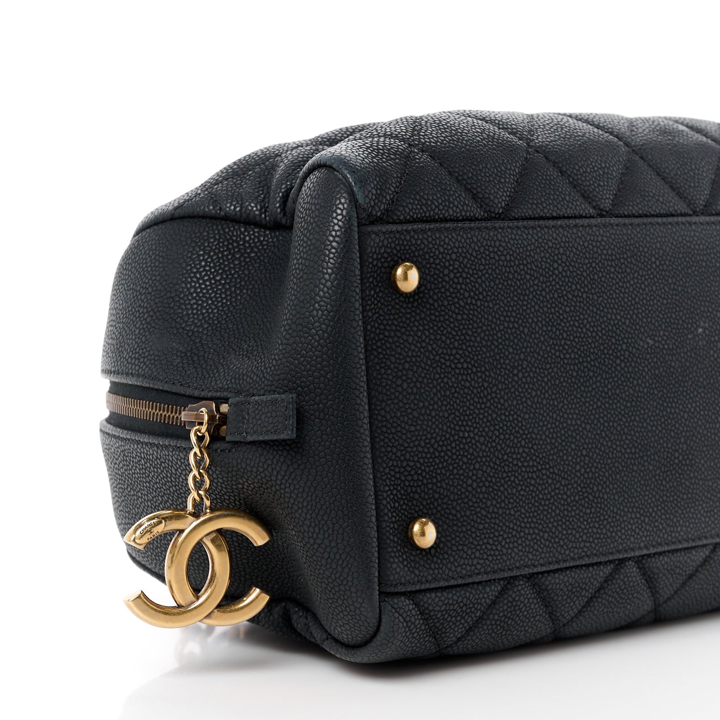 Caviar Quilted CC Bowler Black