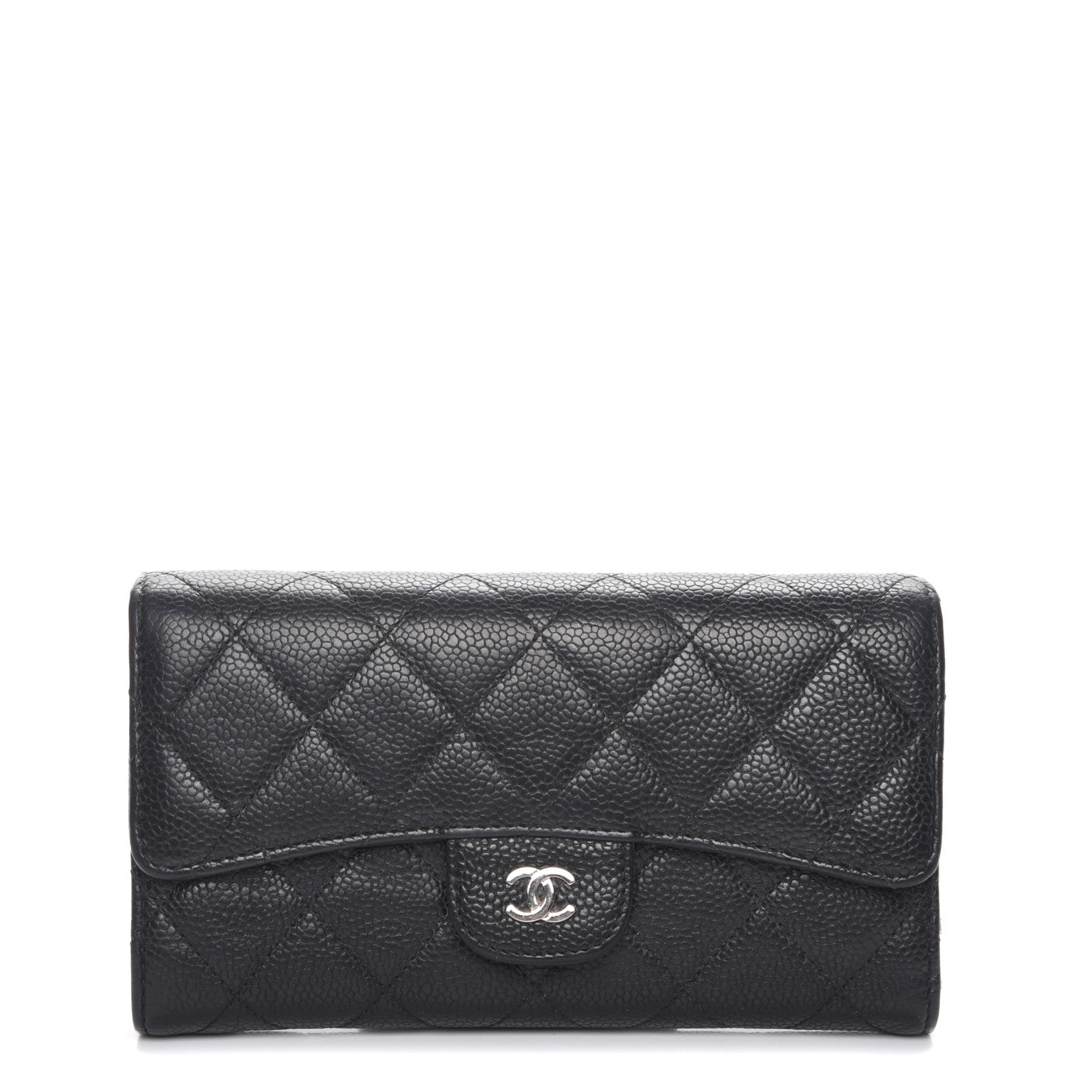 Chanel Caviar Quilted Long Flap Wallet Black 1 of 9