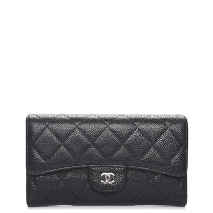 Chanel Caviar Quilted Long Flap Wallet Black 1 of 9