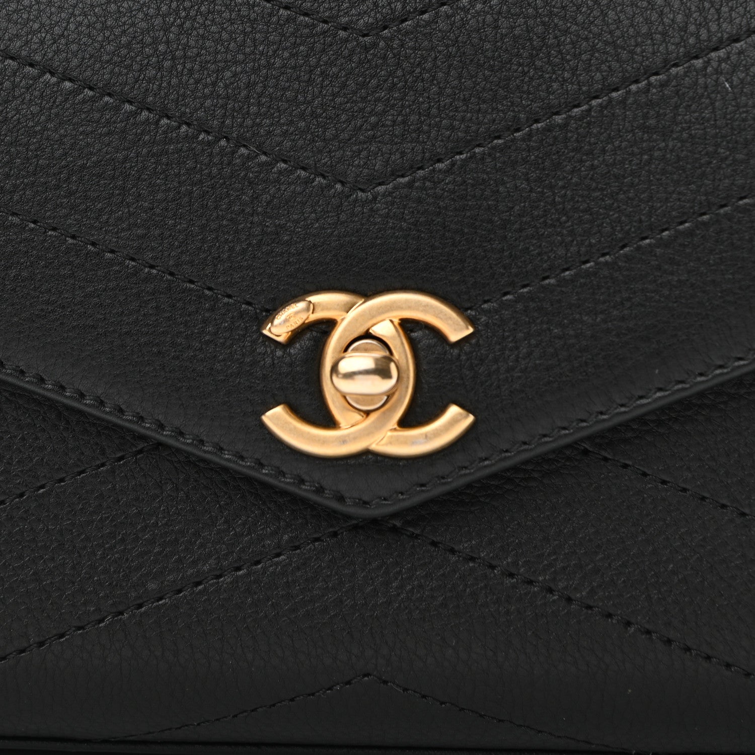 Chanel Calfskin Chevron Stitched Coco Waist Bag Black 8 of 10