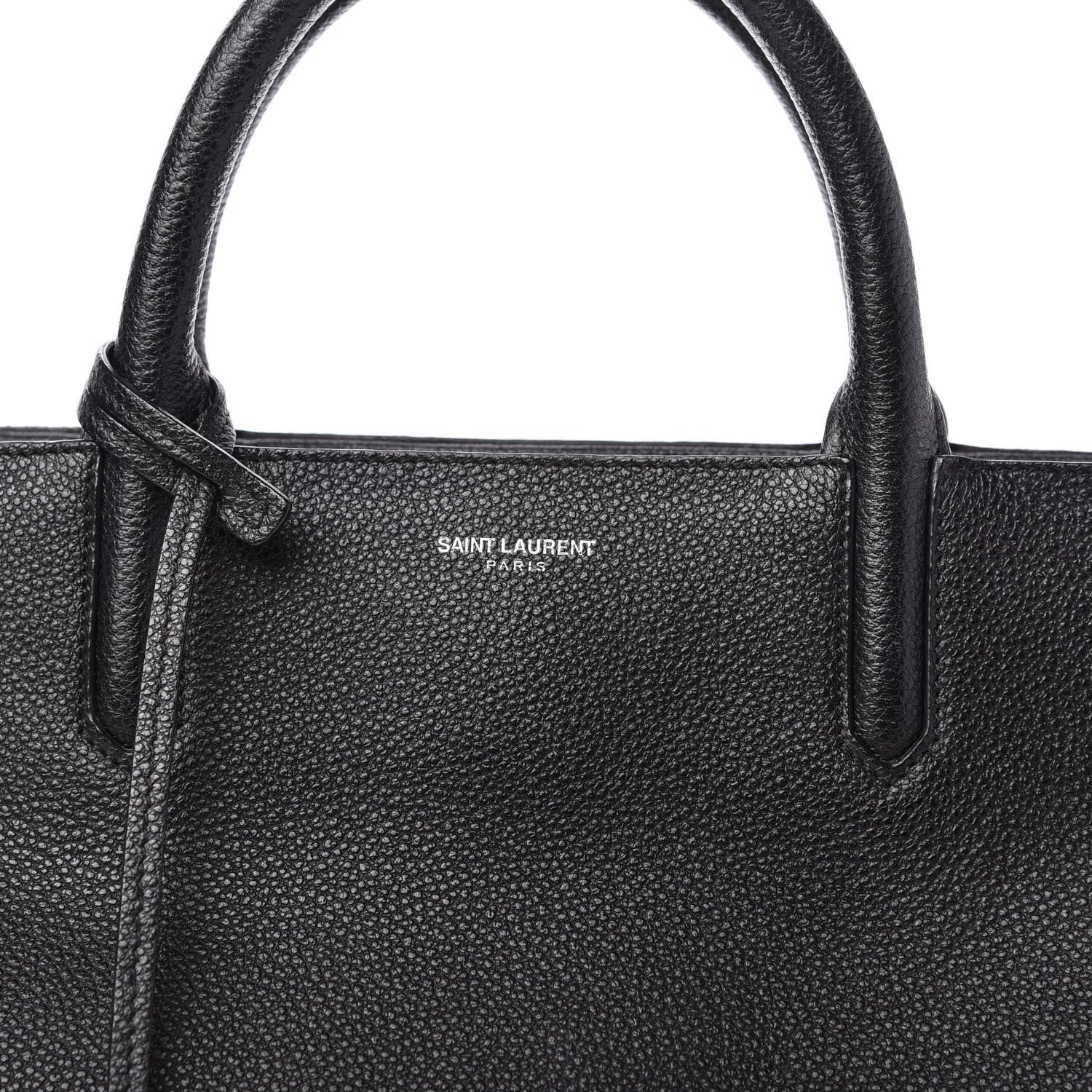 Saint Laurent Grained Calfskin Small Cabas Rive Gauche Black 10 of 13