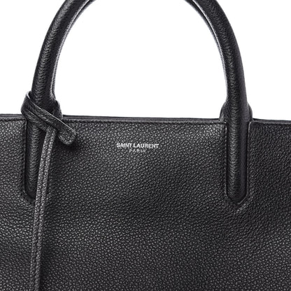 Saint Laurent Grained Calfskin Small Cabas Rive Gauche Black 10 of 13