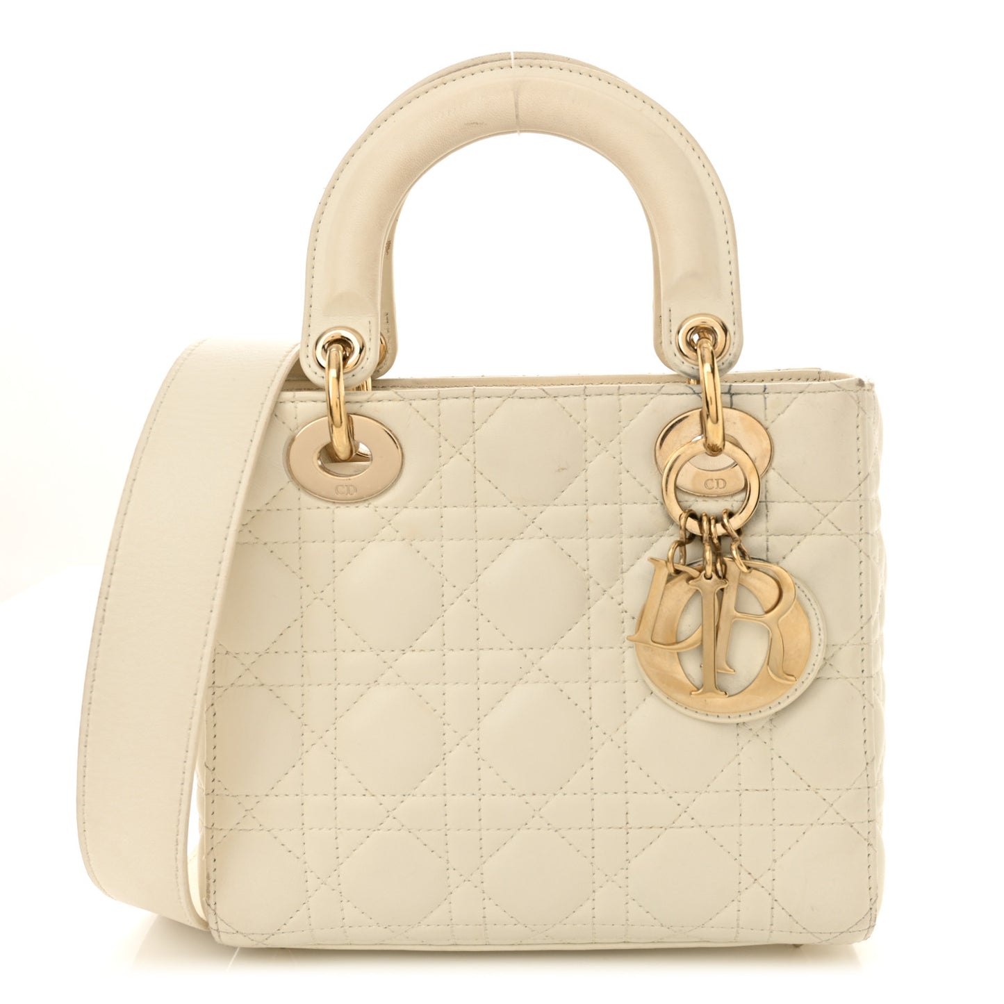 Lambskin Cannage Small My ABCDior Lady Dior White