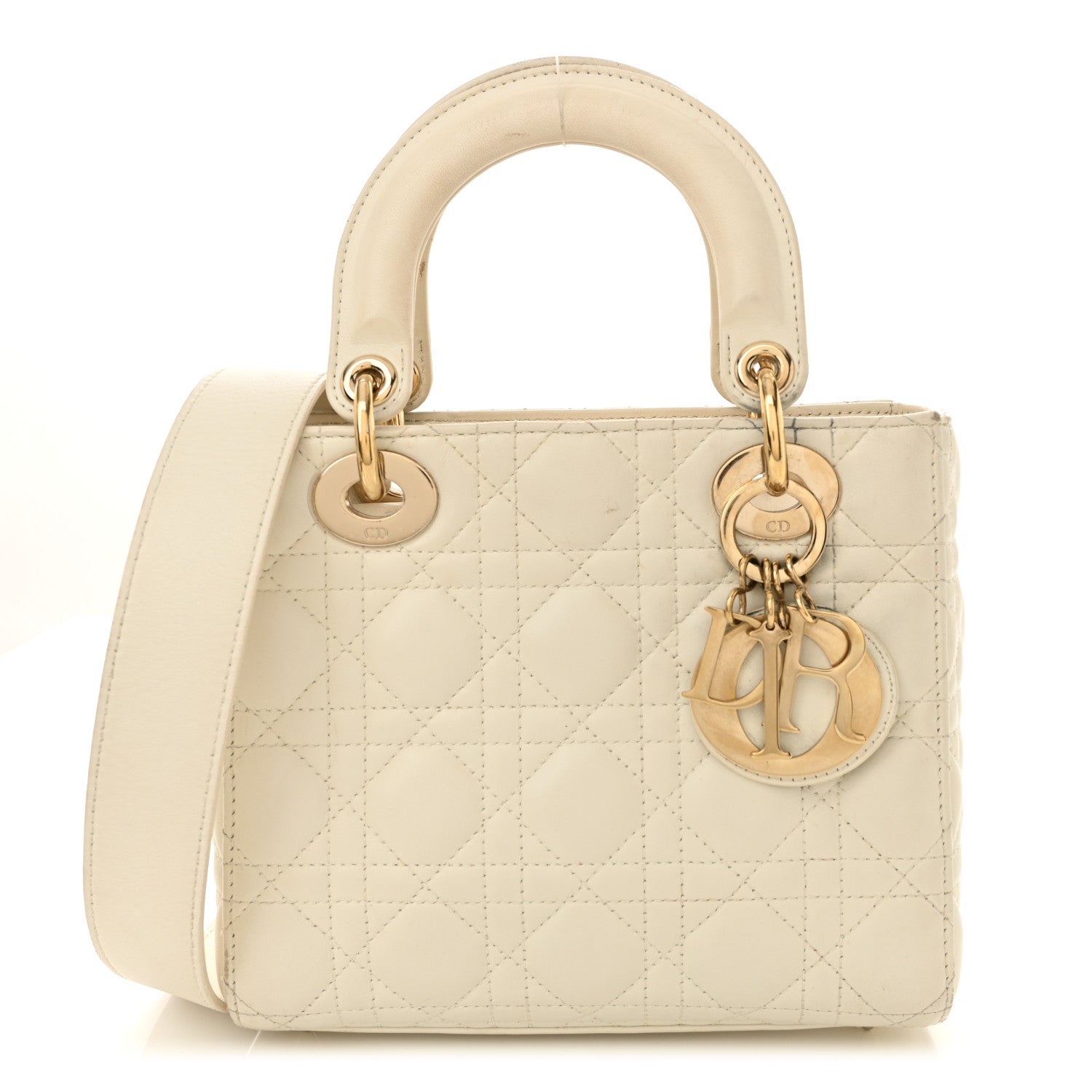 Christian Dior Lambskin Cannage Small My ABCDior Lady Dior White 1 of 17