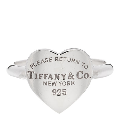 Tiffany Sterling Silver Return to Tiffany Heart Ring 54 6.75 1 of 4