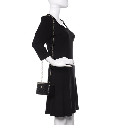 Chanel Lambskin Quilted Trendy Small Vanity Case With Chain Black 2 of 12