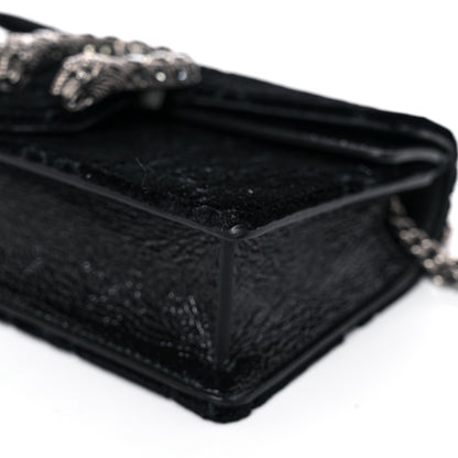 Gucci Velvet GG Monogram Super Mini Dionysus Shoulder Bag Black 15 of 23