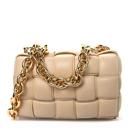 Bottega Veneta Lambskin Maxi Intrecciato Padded Chain Cassette Crossbody Bag Porridge 1 of 12