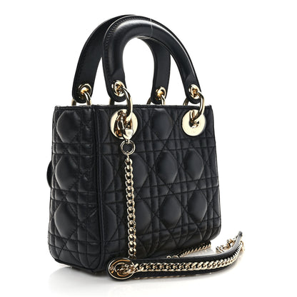 Christian Dior Lambskin Cannage Mini Lady Dior Black 3 of 8