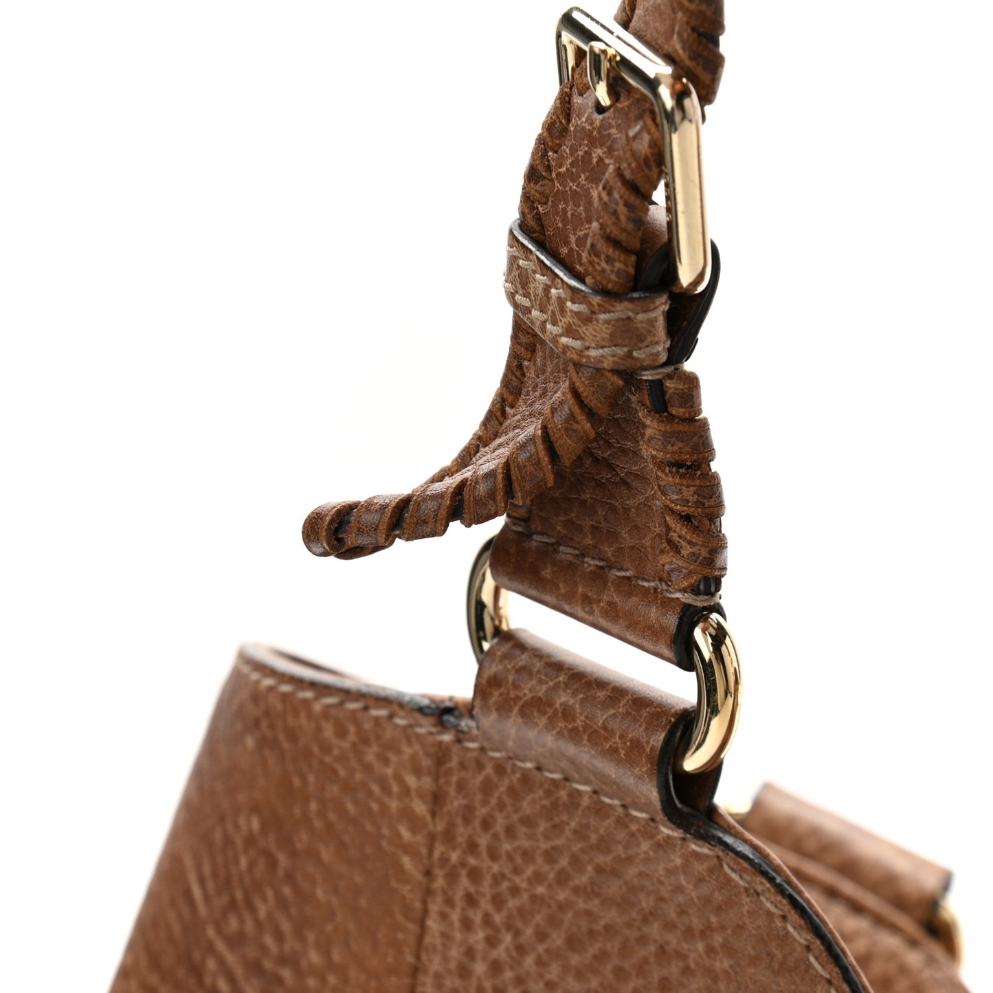 Grained Calfskin Medium Charlotte Hobo Light Brown