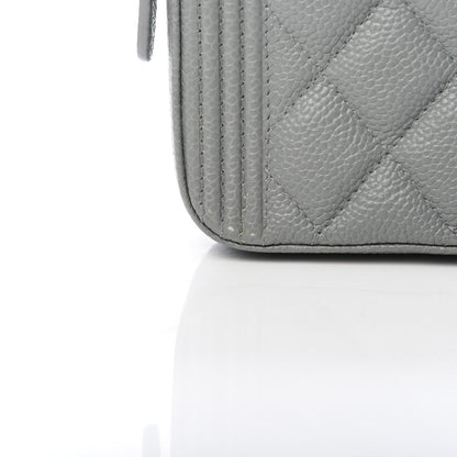 Chanel Caviar Quilted Small Boy Clutch With Chain Grey 15 of 16